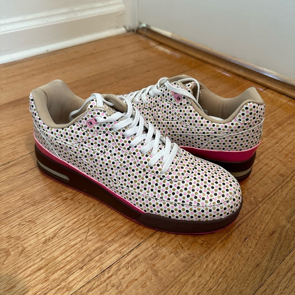 Bape Bapesta Roadsta Pink Brown Polka Dot New Men’s Size 9